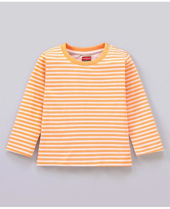 Babyhug Cotton Dungaree and Full Sleeves T-Shirt Set Cat Print - Orange and Green