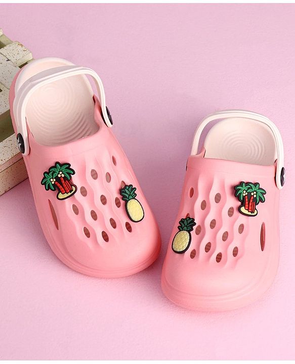 Cute Walk by Babyhug Slip-On Clogs Pineapple Applique - Peach