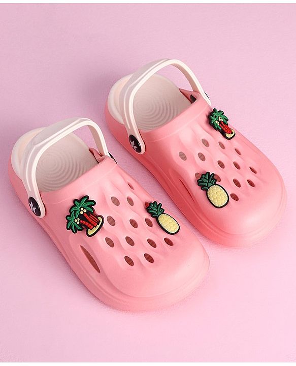 Cute Walk by Babyhug Slip-On Clogs Pineapple Applique - Peach