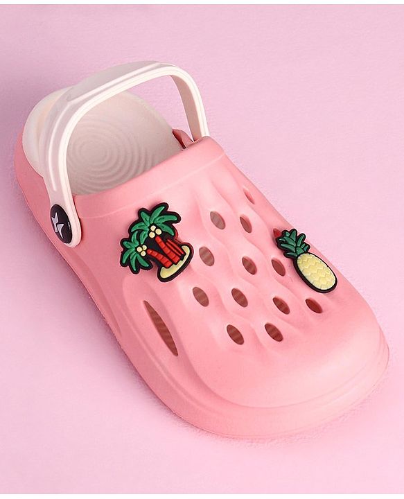 Cute Walk by Babyhug Slip-On Clogs Pineapple Applique - Peach