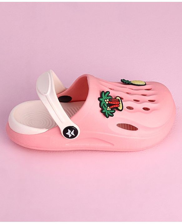 Cute Walk by Babyhug Slip-On Clogs Pineapple Applique - Peach