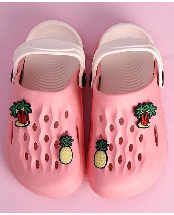 Cute Walk by Babyhug Slip-On Clogs Pineapple Applique - Peach