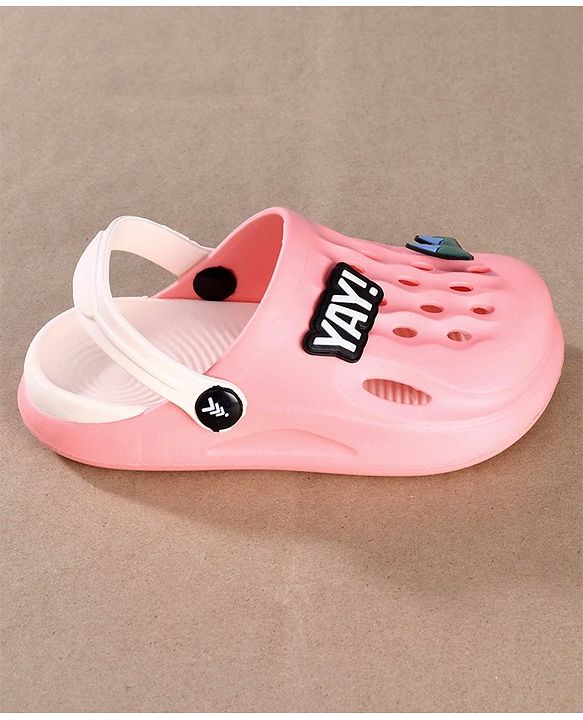 Pine Kids Clogs Mountain And Text Patch - Pink