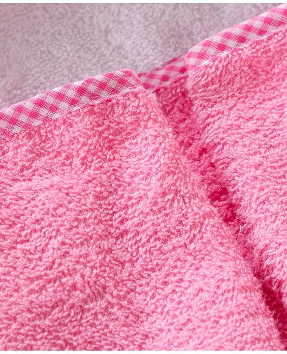 Babyhug Cotton Woven Hooded Cat Embroidery Hodded Towel - Pink