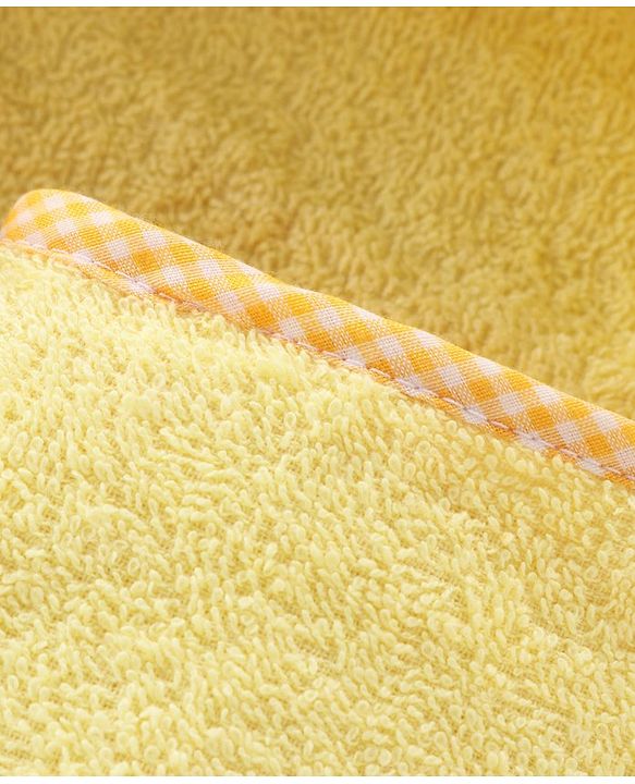 Babyhug Cotton Woven Hooded Lion Embroidery Hodded Towel - Yellow