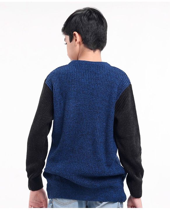 Pine Kids Full Sleeves Moderate Winter Colour Block Pullover Sweater - Multicolour