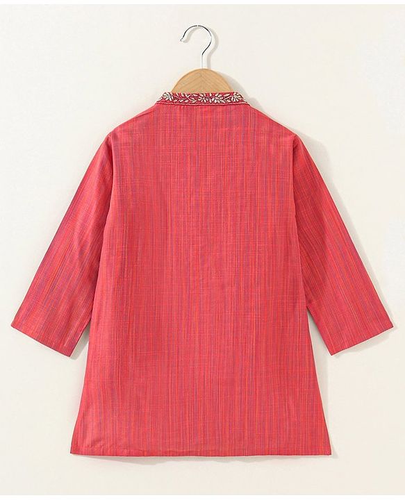 Babyhug Full Sleeves Kurta and Pyjama Set Ethnic Printed - Carrot