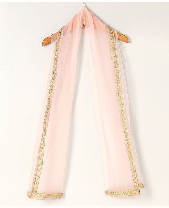 Babyhug Three Fourth Sleeves Embroidered Kurti Palazzo & Dupatta Set with Sequins - Pink