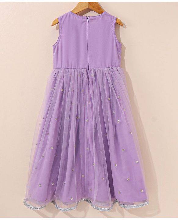 Babyhug Sleeveless Embellished Ethnic Dress- Orchid Bouke