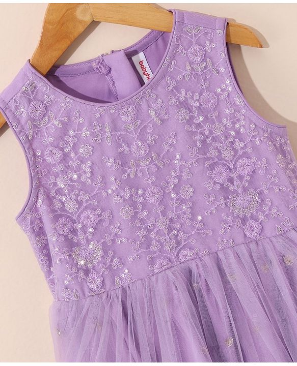 Babyhug Sleeveless Embellished Ethnic Dress- Orchid Bouke