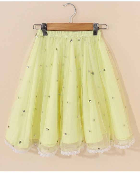 Babyhug Half Sleeves Choli Lehenga And Dupatta Ethnic Printed - Lime Green