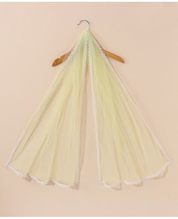Babyhug Half Sleeves Choli Lehenga And Dupatta Ethnic Printed - Lime Green
