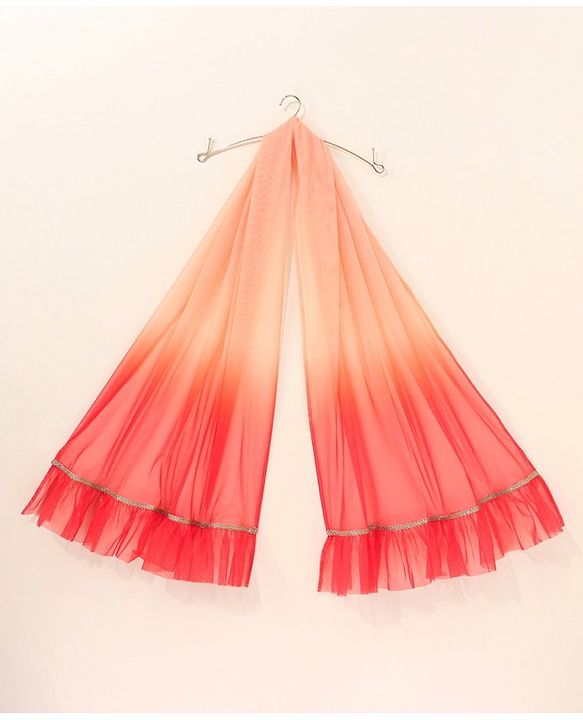 Babyhug Singlet Choli & Lehenga & Dupatta Mirror Detailing - Orange