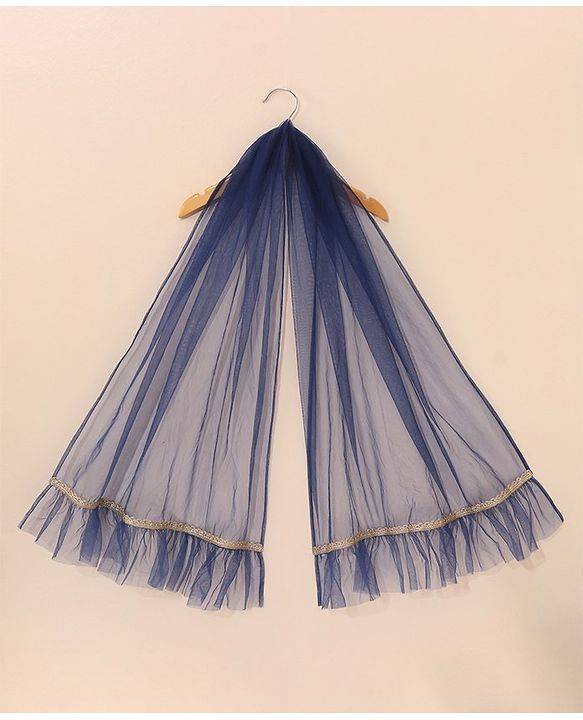 Babyhug Sleeveless Choli Lehenga With Dupatta Embroidered - Blue