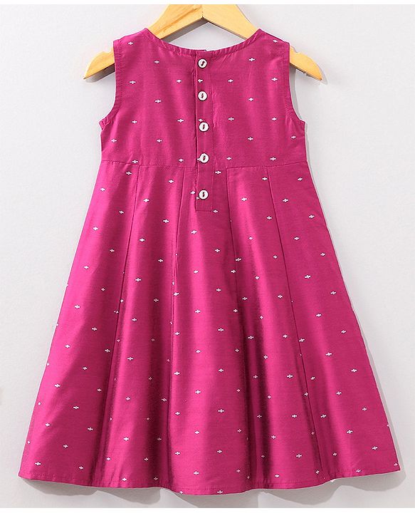 Babyhug Sleeveless Dress with Half Sleeves Shrug Ethnic Designs Embroidered - Wine