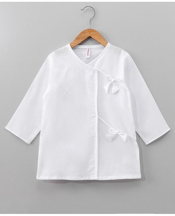 Babyhug Cotton Full Sleeves Kurta and Dhoti Set with Embroidery Solid Colour - Off White