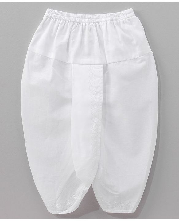 Babyhug Cotton Full Sleeves Kurta and Dhoti Set with Embroidery Solid Colour - Off White