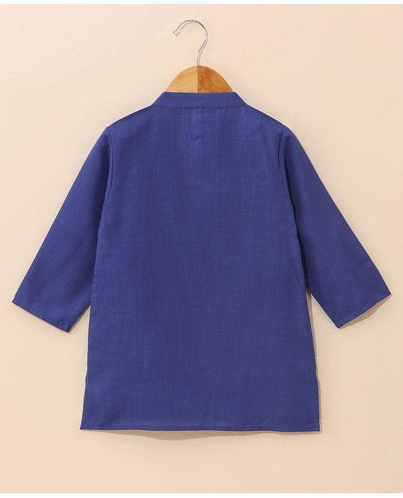 Babyhug Full Sleeves Solid Colour Kurta & Dhoti - Royal Blue White