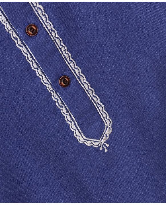 Babyhug Full Sleeves Solid Colour Kurta & Dhoti - Royal Blue White
