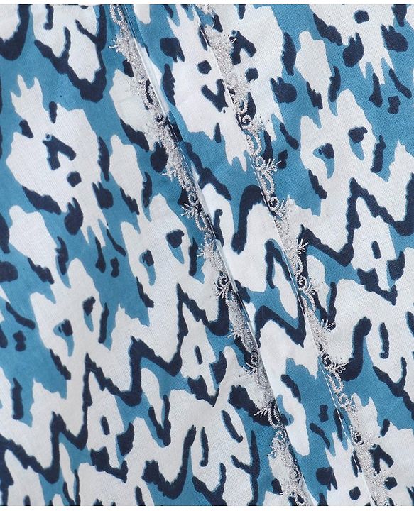 Babyhug Full Sleeves Cotton Kurta Printed- Indigo