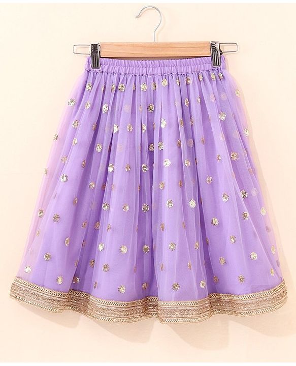 Babyhug Sleeveless Choli & Lehenga With Dupatta Sequin Embroidery- Lavender
