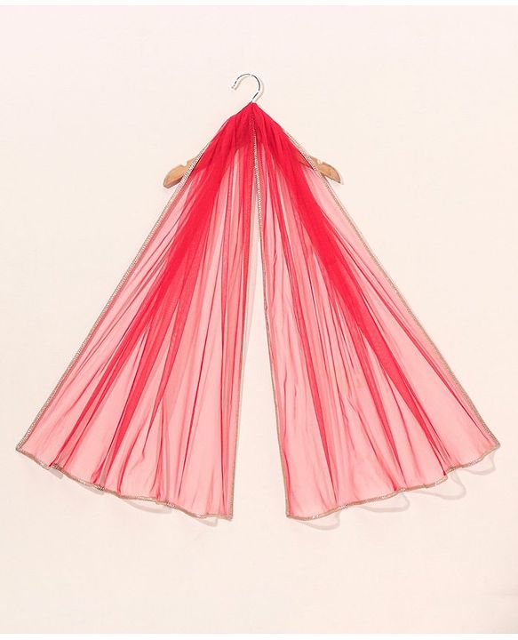 Babyhug Sleeveless Embroidered Choli Lehenga And Dupatta - Red