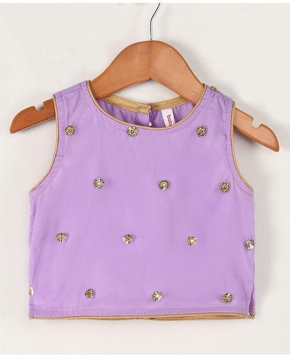 Babyhug Sleeveless Choli & Lehenga with Dupatta - Purple