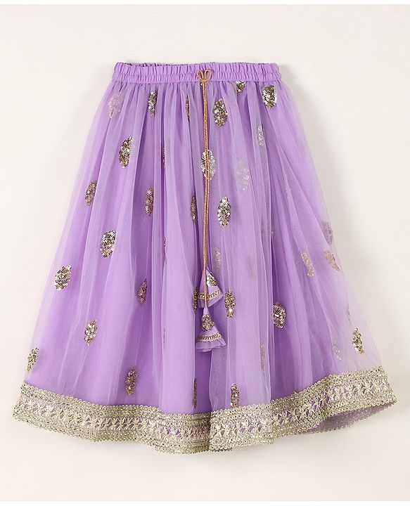 Babyhug Sleeveless Choli & Lehenga with Dupatta - Purple