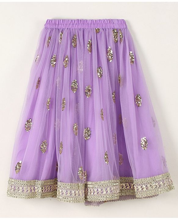 Babyhug Sleeveless Choli & Lehenga with Dupatta - Purple