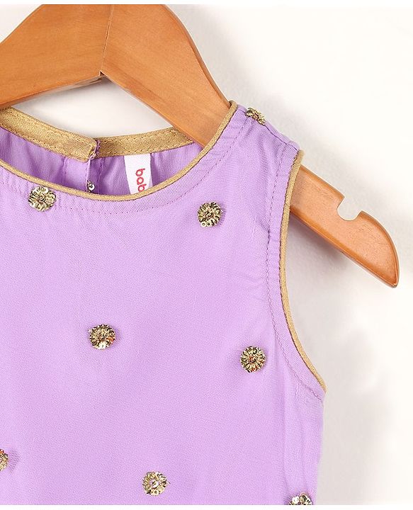 Babyhug Sleeveless Choli & Lehenga with Dupatta - Purple