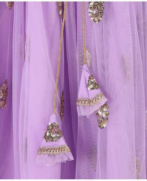Babyhug Sleeveless Choli & Lehenga with Dupatta - Purple