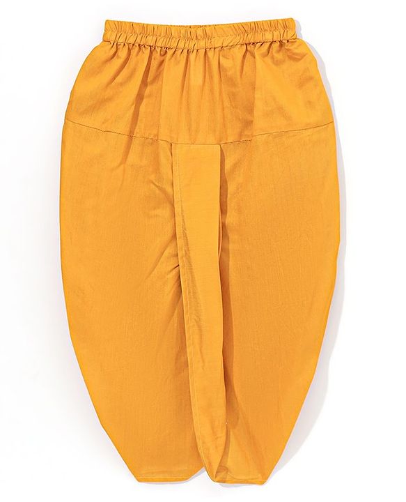 Babyhug Full Sleeves Solid Kurta Dhoti Set All Over Sequins - Blue Yellow