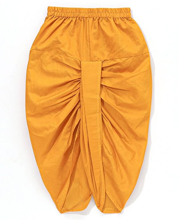 Babyhug Full Sleeves Solid Kurta Dhoti Set All Over Sequins - Blue Yellow