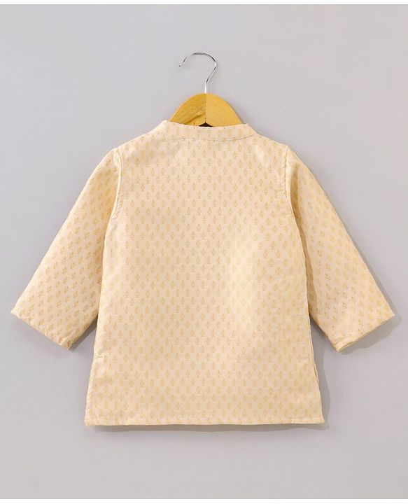 Babyhug Full Sleeves Kurta All Over Printed - Beige
