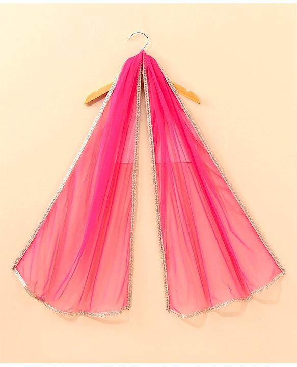 Babyhug Sleeveless Kurta and Salwar set with Dupatta Embroidered - Fuschia