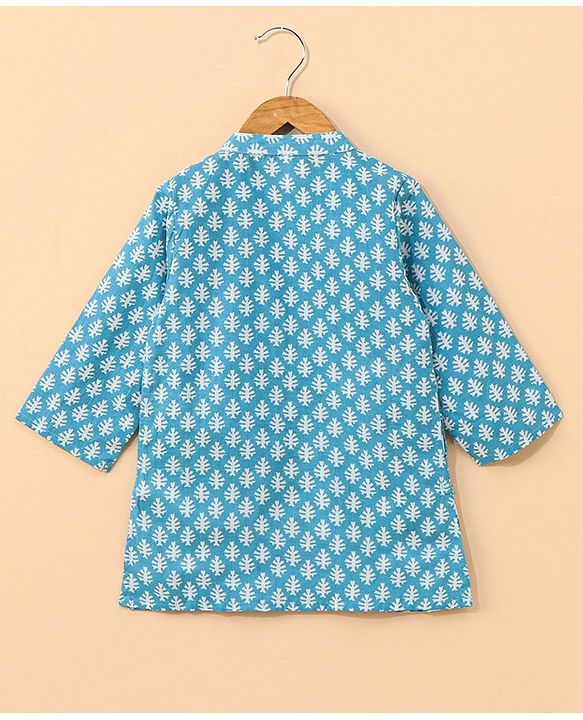 Babyhug Full Sleeves Printed Kurta & Dhoti - Blue