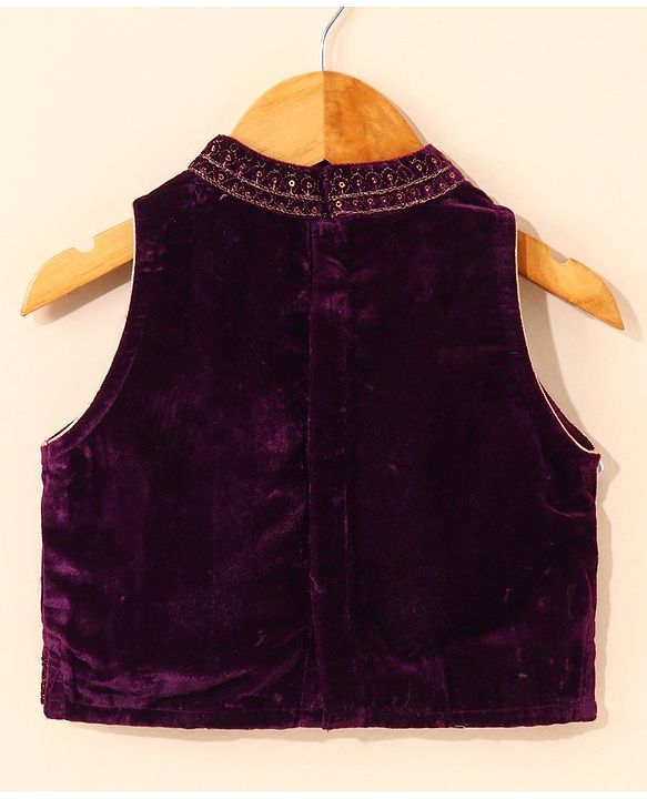 Babyhug Sleeveless Choli & Lehenga Set with Dupatta Ethnic Print - Purple