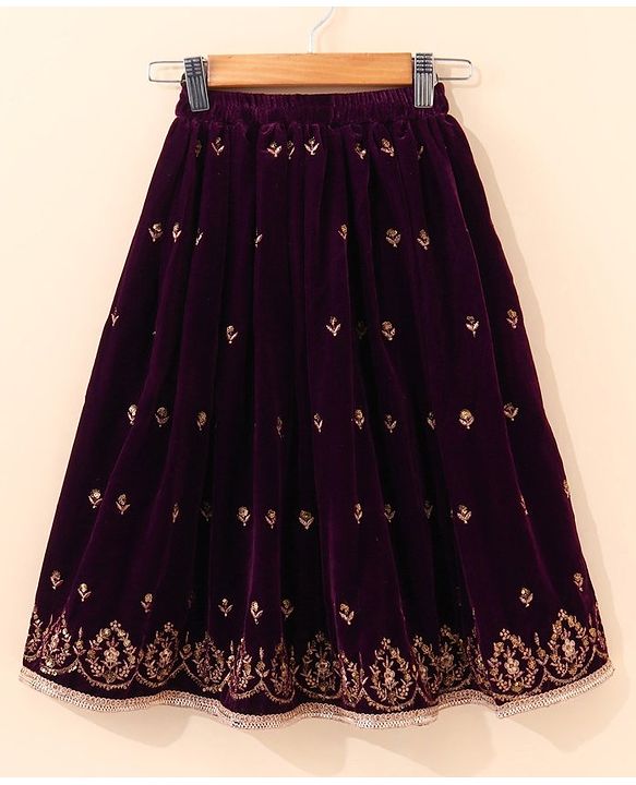 Babyhug Sleeveless Choli & Lehenga Set with Dupatta Ethnic Print - Purple