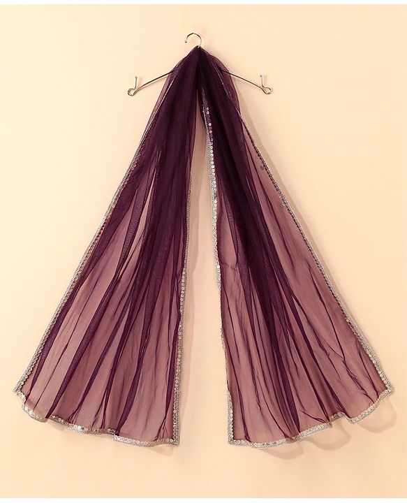 Babyhug Singlet Sleeves Zari Kurti and Sharara Set with Lace and Dupatta Embroided - Purple