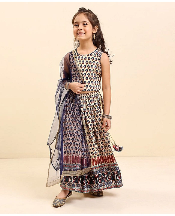 Buy Babyhug Sleeveless Zari with Sequenced Choli with Embroidered Lehenga  and Dupatta Set Fuschia for Girls (5-6Years) Online in India, Shop at  FirstCry.com - 14413121