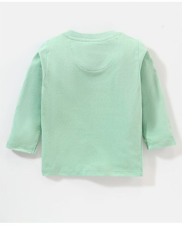 Babyhug Full Sleeves T-Shirt & Dungaree Lion King Embroidery - Green & White