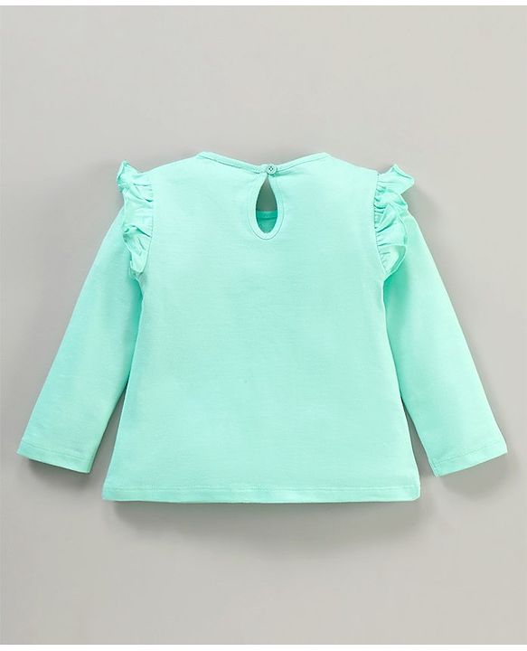 Babyhug Cotton Full Sleeves Top & Leggings Set Kitty & Glitter Print- Mint Pink