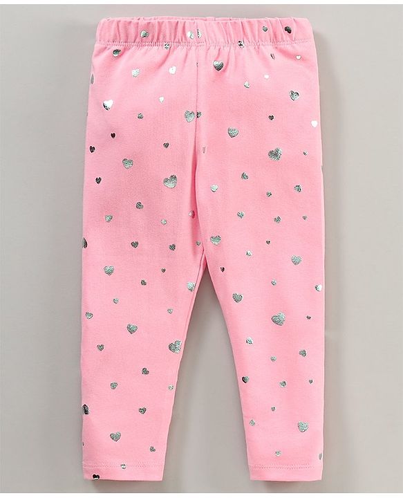 Babyhug Cotton Full Sleeves Top & Leggings Set Kitty & Glitter Print- Mint Pink