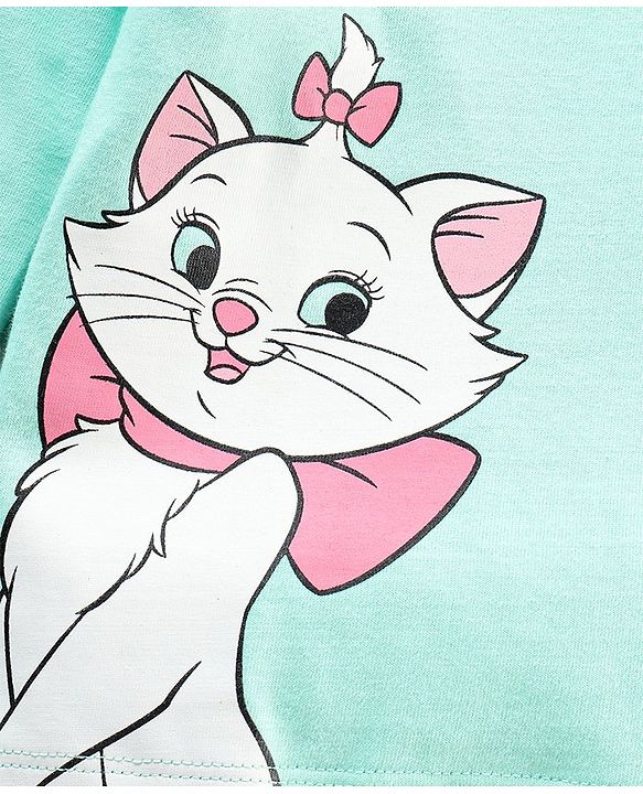 Babyhug Cotton Full Sleeves Top & Leggings Set Kitty & Glitter Print- Mint Pink