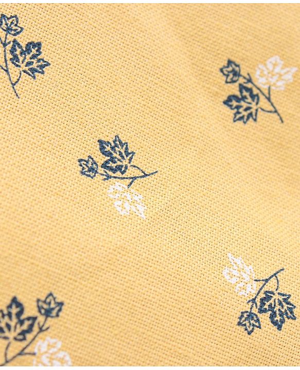 Babyhug Boys Half Sleeves Oxford Kurta Floral Print Shirt - Yellow
