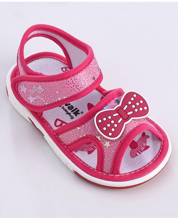 Cute Walk by Babyhug Sandals Bow Applique - Fuchsia