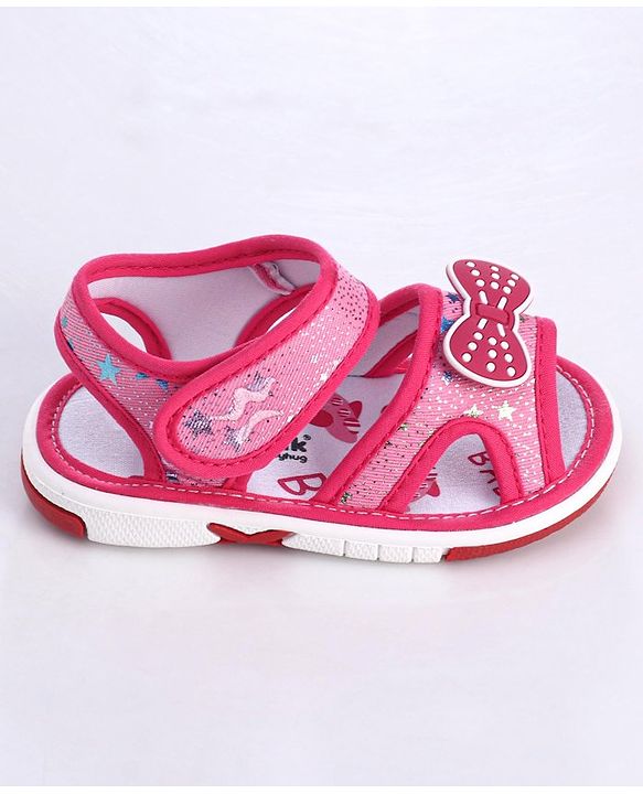 Cute Walk by Babyhug Sandals Bow Applique - Fuchsia