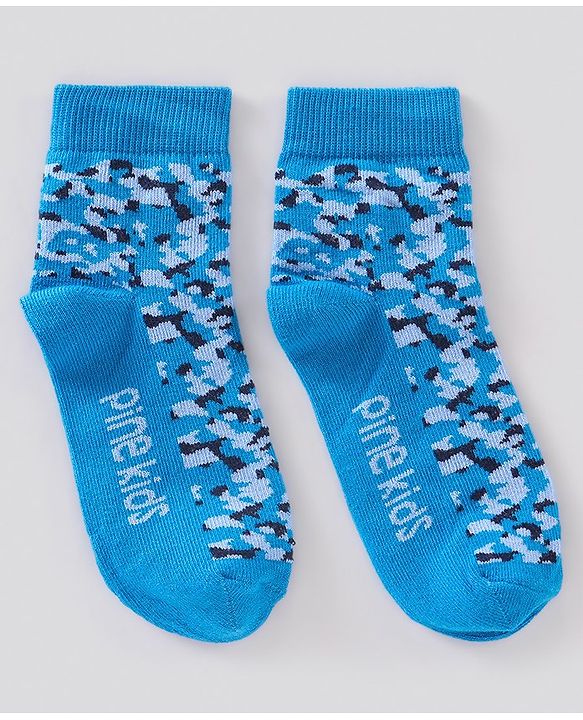 Pine Kids Regular Length Antimicrobial Socks Camo Design Pack of 3 - Multicolor