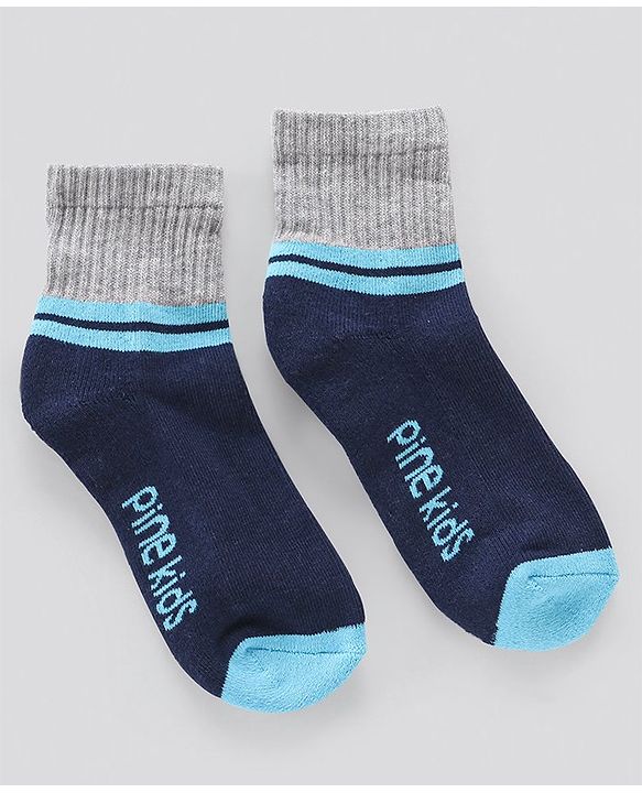 Pine Kids Anti Microbial Ankle Length Terry Socks Text Print Set of 3 Pairs (Color May Vary)