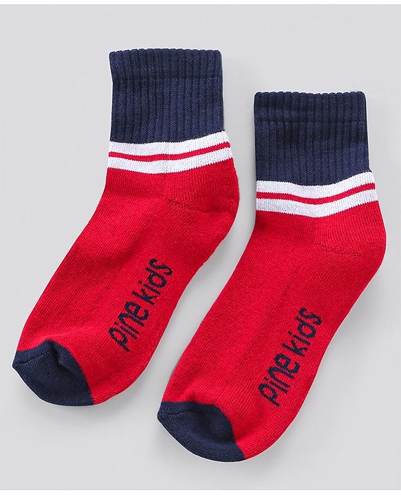 Pine Kids Anti Microbial Ankle Length Terry Socks Text Print Set of 3 Pairs (Color May Vary)